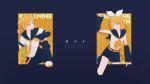  1boy 1girl arm_up arm_warmers bangs bass_clef black_background black_collar black_shorts blonde_hair blue_eyes bow character_name climbing collar collared_shirt commentary crop_top hair_bow hair_ornament hairclip kagamine_len kagamine_rin leg_warmers looking_at_another nail_polish neckerchief necktie sailor_collar school_uniform shirt short_hair short_ponytail short_shorts short_sleeves shorts smile song_name standing swept_bangs treble_clef vocaloid white_bow white_shirt yellow_nails yellow_neckerchief yellow_necktie yu_uxx 