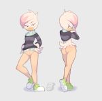  avian bird bluebreed bottomless butt clothed clothing disney duck ducktales ducktales_(2017) female footwear lena_(ducktales) shoes sneakers 