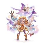  1girl alternate_costume animal_costume animal_ears animal_hands boots bow bowtie bunny dress elephant food-themed_hair_ornament granblue_fantasy hair_ornament hair_over_one_eye harvin lion_costume lion_ears lion_tail long_hair looking_at_viewer musical_note niyon_(granblue_fantasy) official_alternate_costume official_art pantyhose pointy_ears pumpkin_hair_ornament purple_hair red_eyes simple_background sparkle tail transparent_background twintails unicorn 