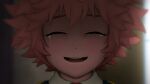  1girl ashido_mina black_sclera blurry blurry_background boku_no_hero_academia close-up closed_eyes colored_sclera colored_skin commentary crying derivative_work english_commentary epaulettes greatm8 highres looking_down nakitai_watashi_wa_neko_wo_kaburu necktie parted_lips pink_hair pink_skin red_necktie school_uniform shirt short_hair solo tearing_up u.a._school_uniform white_shirt wing_collar 