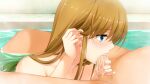  1boy 1girl adjusting_hair bangs bathtub blue_eyes brown_hair censored completely_nude cum eyebrows_visible_through_hair fellatio game_cg hair_between_eyes hetero indoors koizumi_amane long_hair mixed_bathing mosaic_censoring nude official_art open_mouth oral overflow penis portrait sei_shoujo_~seido_ikusei_gakuen~ shiny shiny_hair shirosaki_yuuri solo_focus straight_hair very_long_hair 