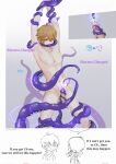  1boy ahoge bangs blue_eyes covered_mouth cuffs earrings eyebrows_visible_through_hair frown genshin_impact gloves hair_between_eyes handcuffs highres jewelry male_focus nude orange_hair penis sia_030 solo tartaglia_(genshin_impact) tentaclejob tentacles tentacles_on_male 