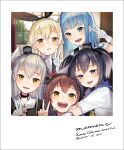  5girls :d amatsukaze_(kancolle) bangs black_hair black_hairband blonde_hair blue_eyes blue_hair blush brown_eyes brown_hair choker commentary_request dated double_v dress elbow_gloves english_text eyebrows_visible_through_hair gloves gradient_hair grin hair_ornament hair_tubes hairband hat hatsukaze_(kancolle) highres kantai_collection long_hair looking_at_viewer mini_hat multicolored_hair multiple_girls neckerchief open_mouth partial_commentary sailor_collar sailor_dress school_uniform serafuku sheep_sleep shimakaze_(kancolle) short_hair short_hair_with_long_locks silver_hair smile teeth tokitsukaze_(kancolle) two_side_up v white_gloves yellow_eyes yukikaze_(kancolle) 