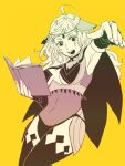 1girl 9wa ahoge bangs bodystocking book cape covered_navel fire_emblem fire_emblem_fates holding holding_book holding_weapon long_hair open_mouth ophelia_(fire_emblem) sketch solo thighhighs weapon 