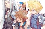  aqua_eyes armor bird blue_eyes brown_hair closed_eyes cloud_strife dog_(duck_hunt) donald_duck duck_(duck_hunt) duck_hunt final_fantasy final_fantasy_vii fingerless_gloves gloves goofy green_eyes hood hoodie kingdom_hearts kingdom_hearts_i long_coat long_hair pauldrons sebychu sephiroth short_hair shoulder_armor silver_hair single_pauldron sleeveless smash_invitation sora_(kingdom_hearts) spiked_hair super_smash_bros. suspenders 