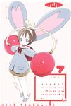 animal_ears bunny_ears calendar getsumen_to_heiki_mina okama seifuku tamamushi_mina thigh-highs 