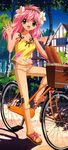  absurdres bicycle bike bread feet food foot galaxy_angel highres milfeulle_sakuraba pink_hair 
