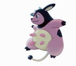  animal_focus blue_eyes closed_mouth commentary_request from_side highres miltank no_humans pokemon pokemon_(creature) simple_background smile solo uninori white_background 