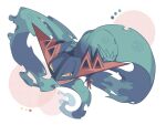  aru_(citrine_drplt) claws commentary_request dragapult full_body half-closed_eyes highres looking_to_the_side no_humans open_mouth pokemon pokemon_(creature) solo tongue white_background 