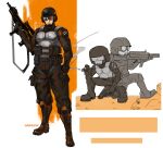  3boys armor assault_rifle boots cigar combat_boots english_commentary full_body gun handgun helmet john_captain male_focus military multiple_boys newgrounds outdoors pistol rifle sinrasixx standing steve_(tankmen) tankman_(newgrounds) tankmen weapon 