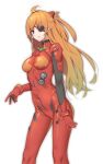 1girl blue_eyes breasts brown_hair closed_mouth commentary dated_commentary evangelion:_3.0_you_can_(not)_redo eyepatch highres hop3 long_hair looking_at_viewer medium_breasts neon_genesis_evangelion orange_hair rebuild_of_evangelion simple_background solo souryuu_asuka_langley white_background 