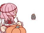  1girl black_bow bow clothing_cutout crown flower hair_flower hair_ornament hamster holding holding_knife karei_(otachi18) king_(rosemi_lovelock) knife looking_to_the_side meme nijisanji nijisanji_en plant pumpkin red_flower red_rose rose rosemi_lovelock short_sidetail shoulder_cutout smile thorns vines virtual_youtuber white_background 