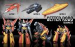  aircraft airplane canards caterpillar_tracks copyright_name drill getter-1 getter-2 getter-3 getter_robo getter_robo_(1st_series) highres jet mecha no_humans orange_eyes redesign science_fiction submarine super_robot theamazingspino watercraft yellow_eyes 
