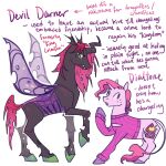alternate_species arthropod changeling clothed clothed_feral clothing cloven_hooves diavolo_(jjba) dual_persona duo equid equine exoskeleton fangs feral feralized freckles friendship_is_magic furrification hair hasbro hi_res hooves horn horse jojo&#039;s_bizarre_adventure male mammal my_little_pony pink_body pink_hair ponification pony regularcitrus sweater tail tail_tuft teeth topwear tuft unicorn unicorn_horn vinegar_doppio