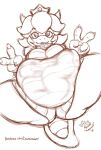 abdominal_bulge anthro anthro_pred belly big_belly big_butt blush breasts bulge butt collar cownugget crown cute_expression face_imprint female female_pred gesture headgear hi_res horn human human_prey imminent_digestion imprint koopa koopa_troopa looking_at_viewer male male_prey mammal mario mario_bros nintendo princess princess_koopa princess_peach royalty scalie smile tail thick_thighs unwilling_prey v_sign vore
