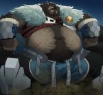 anthro balls belly big_belly canid canine canis clothed clothing fangs fart fart_cloud gassy genitals hairy hi_res male mammal manly mature_male muscular muscular_male navel overweight overweight_male scar sitting solo sulviez teeth thick_thighs were werecanid werecanine werewolf wolf