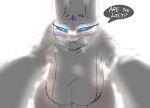 2023 all_fours anthro armwear badassbaal bandai_namco big_breasts biped black_sclera blue_eyes bodily_fluids breasts canid canine clothed clothing dialogue digimon digimon_(species) digital_drawing_(artwork) digital_media_(artwork) drooling english_text eye_markings eyelashes facial_markings female forehead_markings foreshortening front_view glowing glowing_eyes grin half-closed_eyes hanging_breasts head_markings headgear headwear hi_res looking_at_viewer looming low-angle_view mammal markings narrowed_eyes naughty_face pupils purple_markings question saliva shaded sharp_teeth simple_background sketch smile solo speech_bubble spot_color taomon teeth text white_background white_pupils wide_hips