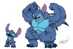 2021 4_arms 4_fingers 4_toes abs alien antennae_(anatomy) anthro back_spines biceps big_muscles biped black_eyes blue_body blue_claws blue_fur blue_nose cel_shading chest_tuft claws dated digital_drawing_(artwork) digital_media_(artwork) dipstick_antennae disney ear_markings edimay experiment_(lilo_and_stitch) featureless_chest feet finger_claws fingers flexing fur grin head_tilt head_tuft lilo_and_stitch male multi_arm multi_limb multi_pecs multicolored_antennae muscular notched_ear pecs shaded sharp_teeth signature simple_background small_tail smile solo standing stitch_(lilo_and_stitch) tail teeth toe_claws toes tuft white_background