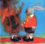 anthro blood bodily_fluids burning deryk_thomas duo fire gore lagomorph male mammal