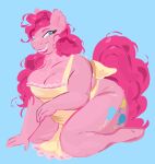 absurd_res anthro apron apron_only big_breasts big_butt breasts butt chubby_anthro chubby_female clothed clothing equid equine female friendship_is_magic fur hasbro hi_res horse mammal my_little_pony partially_clothed pink_body pink_fur pinkie_pie_(mlp) pony sillysillay smile smug_face solo