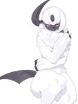 3:4 absol biped black_body female fur generation_3_pokemon kame_3 looking_at_viewer nintendo pokemon pokemon_(species) red_eyes simple_background solo tail white_background white_body white_fur