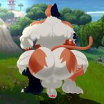 absurd_res anthro big_butt big_feet big_penis butt crouching domestic_cat epic_games feet felid feline felis flaccid foreskin fortnite genitals hi_res huge_butt humanoid male mammal meowscles musclegut muscular penis possbooty presenting presenting_hindquarters solo thick_thighs