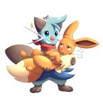 2022 3_toes air_puff artist_name biped blue_body blue_eyes blue_fur blush blush_lines bokurei bridal_carry brown_body brown_eyes brown_fur brown_nose carrying dewott digital_drawing_(artwork) digital_media_(artwork) dipstick_tail duo eevee emanata eyebrows eyelashes featureless_crotch feet female feral fluffy fluffy_tail front_view fur generation_1_pokemon generation_5_pokemon grey_ears grey_tail grin grumpy head_tuft hi_res holding_character isolde_(bokurei) kerchief lance_(bokurei) leg_markings looking_at_another looking_forward male markings monotone_tail mouth_closed multicolored_body multicolored_fur neck_tuft neckerchief nintendo notched_ear paws pink_nose pokemon pokemon_(species) quadruped red_kerchief red_neckerchief scalchop semi-anthro simple_background small_nose smile socks_(marking) sparkles standing tail tail_markings tan_body tan_fur teeth toes tuft whiskers white_background