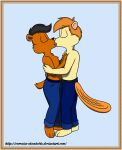 anthro barefoot bear beaver beckett bisexual_male brown_bear duo embrace feet french_kissing gay_couple gay_male hi_res hug interspecies jeremy_rivers kiss_on_lips kissing male male/male mammal nathan_(disambiguation) rodent shirtless_male ursine veronica_skunkette