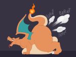 2023 4:3 absurd_res all_fours anthro ass_up barefoot belly big_belly big_butt bloated butt charizard claws colored digital_media_(artwork) dragon eye_roll fart fart_cloud fart_fetish feet fire flaming_tail floor generation_1_pokemon grey_background hi_res looking_pleasured looking_up lying male membrane_(anatomy) membranous_wings multicolored_body nintendo nude on_front on_ground open_mouth orange_body orange_tail passtheblast pokemon pokemon_(species) pupils raised_tail red_tongue scalie sharp_teeth simple_background solo tail teal_wings teeth thick_thighs tongue tongue_out two_tone_body two_tone_tail white_claws wings