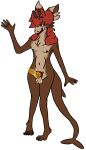 animated anthro areola breast_growth breasts brown_areola brown_body brown_fur chastity_cage chastity_device dildo fur growth gynomorph hair hi_res horn hybrid intersex orange_hair ring_piercing sex_toy solo strapon tagme thy_beepsi