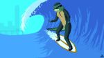 anthro crocodile crocodilian crocodylid hi_res hrelterskrelter male reptile scalie solo surfing wholesome