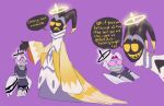 absurd_res adam_(hazbin_hotel) angel chimeracocks clothing dialogue dick_(chimeracocks) duo fan_character feathered_wings feathers hi_res humanoid male male/male mask robe service_height size_difference wings