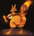 2024 absurd_res anthro big_breasts big_butt breasts butt canid canine digital_media_(artwork) female fox foxparks fur hi_res huge_breasts huge_butt huge_thighs looking_at_viewer mammal orange_body orange_fur pal_(species) palworld rear_view red_eyes solo thick_thighs vant_talon