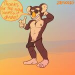 animal_crossing anthro balls bulge clothing eugene_(animal_crossing) eyewear genitals grin hi_res humanoid_genitalia humanoid_penis koala male mammal marsupial nintendo penis smile speedo sunglasses swimwear vombatiform zahsosig