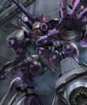  armored_core armored_core_6 glowing highres mecha mecha_focus no_humans open_faith_(armored_core_6) radio_antenna reaching reaching_towards_viewer robot shoulder_cannon twitter_username yodetarou89 
