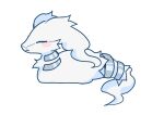 2024 ambiguous_gender daww digital_media_(artwork) eyes_closed feral fur generation_5_pokemon khaimeras legendary_pokemon loaf lying nintendo pink_cheeks pokemon pokemon_(species) reshiram simple_background solo tail white_background white_body white_fur white_tail