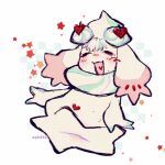 1:1 2024 888g888 alcremie bangs blood blush blush_lines bodily_fluids body_blush cherry cherry_alcremie_(888g888) colored colored_nails cream_(food) cute_fangs dessert digital_drawing_(artwork) digital_media_(artwork) duo eye_bags female flat_colors food food_creature food_hair fruit full-length_portrait generation_8_pokemon goo_creature hairbuns kemono markings mole_(marking) nails nintendo non-shaded nosebleed plant pokemon pokemon_(species) portrait pseudo_clothing pseudo_hair simple_background smile solo star_symbol white_background white_body womb_tattoo