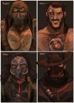  4boys bara character_request dark-skinned_male dark_skin erron_black eye_mask hairy half_mask highres kabal_(mortal_kombat) kano_(mortal_kombat) large_pectorals looking_at_viewer male_focus mask mature_male mortal_kombat_(series) mortal_kombat_x mouth_mask multiple_boys muscular muscular_male mutton_chops pectorals portrait short_hair smile straight-on thick_chest_hair thick_eyebrows thick_mustache tilted_headwear ven_(matchavtea) 
