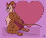 an_american_tail anthro big_breasts big_butt breasts buckteeth butt clothed clothing don_bluth female fur heart_symbol hi_res mama_mousekewitz mammal mature_female mouse murid murine nipples overweight panties rodent simple_background solo suce tail teeth thick_thighs topless underwear