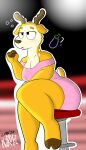 absurd_res anthro antlers aroused blush breasts brotha&#039;s bubble clothing deer disney drunk drunk_bubble female hi_res hooves horn kiff_(series) lips mammal miss_deer_teacher nightclub nipples pink_lips sitting solo substance_intoxication thick_thighs translucent translucent_clothing