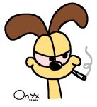 aggie_io beagle brown_ears canid canine canis cigarette domestic_dog drugs fur garfield_(series) hunting_dog male mammal marijuana meme odie_the_dog onyxsplash red_sclera scent_hound shitpost sketch smoking smoking_cigarette smoking_marijuana solo stoned substance_intoxication yellow_body yellow_fur