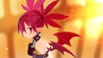  1girl arm_strap black_gloves choker demon_girl demon_wings disgaea disgaea_d2 earrings etna_(disgaea) flat_chest game_cg gloves harada_takehito highres jewelry long_hair looking_at_viewer non-web_source official_art open_mouth photoshop_(medium) pointy_ears red_eyes red_hair red_wings skull_earrings solo twintails upper_body wings 