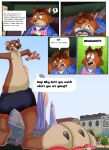 2024 4_fingers angry angry_expression angry_eyes anthro bottomwear brown_body brown_fur building canid canine cheek_tuft city city_background cityscape clothed clothing comic confusion detailed_background dialogue disney driving duke_weaselton duo english_text facial_tuft fairytalesartist fingers fox fur gideon_grey hi_res lagomorph least_weasel leporid looking_down macro macro_anthro macro_male male mammal multicolored_body multicolored_fur mustelid musteline outside pawpads paws pivoted_ears red_eyes red_fox shirt shocked shocked_expression shocked_face shorts size_difference speech_bubble teeth text topwear true_fox true_musteline tuft vehicle weasel yelling zootopia