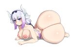 areola big_butt biped breasts butt eyelashes female hair hi_res horn horned_humanoid huge_butt humanoid hyper hyper_butt kanna_kamui miss_kobayashi&#039;s_dragon_maid nipples nude pupils solo_focus souz thick_thighs