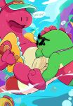 absurd_res beach brawl_stars buzz_(brawl_stars) dinosaur doug_(brawl_stars) duo fellatio food hi_res hot_dog male male/male nahu600 oral otis_(brawl_stars) penile plushie reptile scalie sex supercell_(company)