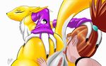  2girls anal anilingus animated animated_gif anus ass bestiality black_sclera digimon digimon_tamers female furry gif makino_ruki multiple_girls pussy renamon simple_background uncensored yuri 