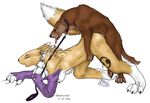  bestiality digimon dog from_behind furry leash pet renamon top-down_bottom-up trannywolf 