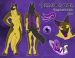 anthro canid canine canis domestic_dog german_shepherd german_trooper_(shepherdnaughty) herding_dog male mammal model_sheet nude pastoral_dog purple_background purple_eyes simple_background solo tattoo tongue tongue_out unknown_artist