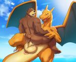  anal anal_penetration anus balls bear blaze_(panzzy) charizard duo flying generation_1_pokemon genitals male male/male mammal nintendo nude penetration penis pokemon pokemon_(species) seyrmo wings 