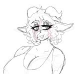 anthro big_breasts breasts chromacandi dragon eyeshadow female fluffy fluffy_hair hair hi_res highlights_(coloring) horn lilikoi_gumi makeup mythological_creature mythological_scalie mythology scalie sharp_teeth smile smiling_at_viewer solo teeth